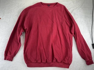 Lands' End Herren XXXL Tall Langarm Rot Pullover Shirt Rundhals 100% Baumwolle - Bild 1 von 10