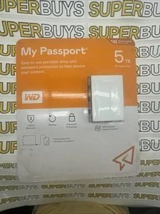 My Passport 5TB Portable Hard Drive White- New - Afbeelding 1 van 3