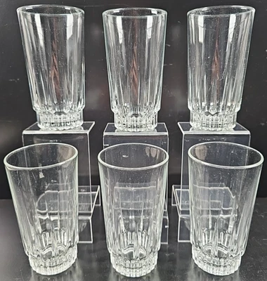 (6) Juego de vasos Arcoroc Lancer 10 OZ de colección corte transparente cristal Francia lote retro Foto 1 de 4