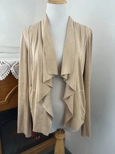 Bagatelle Collection Faux Suede Drape Front Open Jacket ~ Size L - Picture 1 of 8