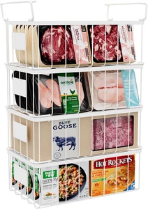 Chest Freezer Organizer Baskets with Tag, Stackable Freezer Organizer Bins for M - Picture 1 of 8