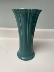 FIESTA WARE TÜRKIS GERIFFELTE BLUMENVASE, 9,5" - Bild 1 von 7