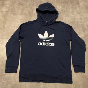 Adidas Hombre’s Azul Marino Sudadera con Capucha Grande Blanco Trifolio Reino Unido Talla Mediana  - Imagen 1 de 12