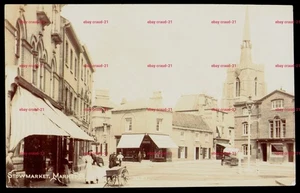 STOWMARKET Market Place Suffolk Church Steeple Antigua Postal RP - Imagen 1 de 2