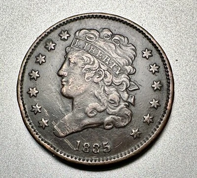 1835  CLASSIC HEAD HALF CENT   XF DETAILS   #8260 - Image 1 of 3