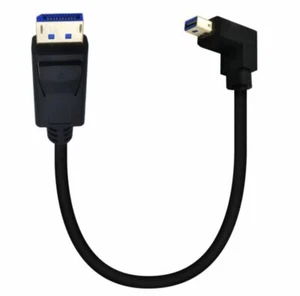 DisplayPort 1.4 8K Male to Mini DisplayPort Down Angle Male Cable 0.3m - Picture 1 of 3