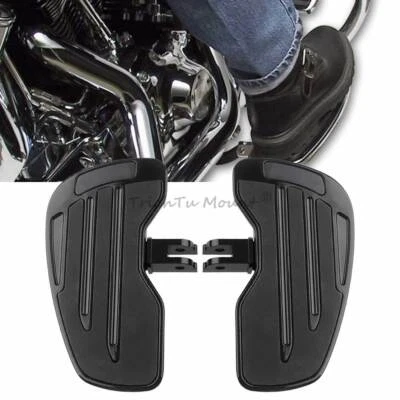 Black Wide Style Front Driver Footboards For Harley Softail Fat Bob Street Bob - Image 1 of 4