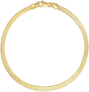 Pulseras de tobillo de oro 14K tobilleras de oro para mujer cadena de espiga tobillo, 10" - Imagen 1 de 12