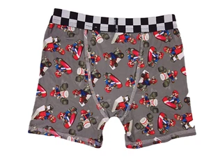 Super Mario Bros Mario Kart Boy's Gray Elastic Fit Boxer Briefs Underwear Size 8 - Picture 1 of 4