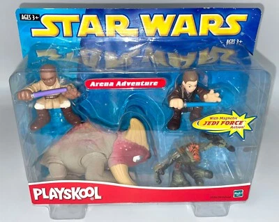Playskool Star Wars Galactic Heroes Arena Adventures 2002 sin usar, en caja Mace Obi-Wan Reek Foto 1 de 4
