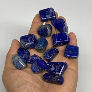 130.8g,0.7"-1.2", 14pcs, Natural Lapis Lazuli Tumbled Stone @Afghanistan, B30286 - Picture 1 of 8