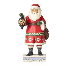 Babbo Natale con Borsa e Lanterna Jim Shore Mis. 21,6 cm.