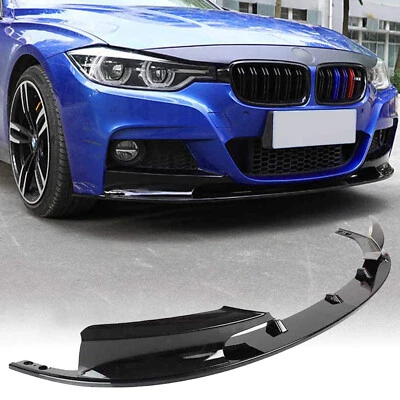 For 2012-2018 BMW F30 3 Series M Sport Front Bumper Lip Splitter Gloss Black - Image 1 of 4
