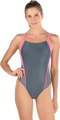 Traje de baño Speedo para mujer Flyback liso Speedo negro de una pieza talla 6/32 Foto 1 de 2