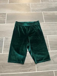 Urban outfitters nwt velvet green biker shorts size small - Picture 1 of 6