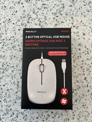 Macally 3 Button Optical Mouse New Sealed XMOUSE Upgraded Version Quiet Click - Image 1 of 4