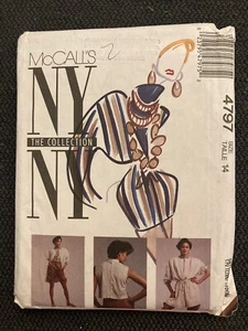 Uncut Vtg McCall’s 4797 Sewing Pattern Misses’ Sz 14 Jacket Top Jodhpurs Shorts - Picture 1 of 3