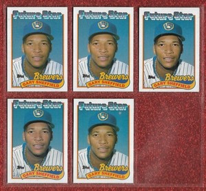 (5) CARD LOT 1989 TOPPS FUTURE STAR #49 GARY SHEFFIELD ROOKIE RC BREWERS 500 HR
