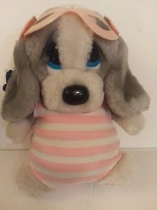 Applause Sad Sam Honey Dog in Pink And White Swimsuit From 1988 Tush Tags ONLY - Picture 1 of 3