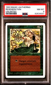 1993 MTG Magic the Gathering Unlimited Regeneration PSA 8 NM-MT POP 1 - Picture 1 of 3