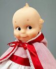 Jesco Cameo Jointed Kewpie Doll - 12" Tall - Red Striped Cape - Stamped 1987