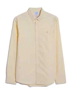FARAH VINTAGE "BREWER" LONG SLEEVE SHIRT SAFFRON YELLOW , NEW! MOD-SKINHEAD - Foto 1 di 1