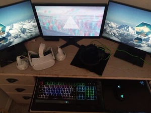 iBUYPOWER View9000W Complete Gaming Setup w/ Mouse, Keyboard, Headset, Monitors. - Picture 1 of 10