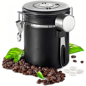 Edelstahl Kaffeedose Luftdicht Vorratsdose Kaffeebohnen Behälter Aromadose - Bild 1 von 9
