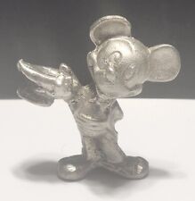 Solid Pewter Disney Mickey Mouse w/ Top Hat Silver Figurine Statue ≈ 2" Heavy