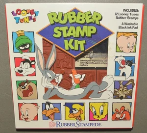 Rubber Stamp Kit - Looney Tunes - 12 stamps + ink pad - NEW & SEALED Stampede - Picture 1 of 3