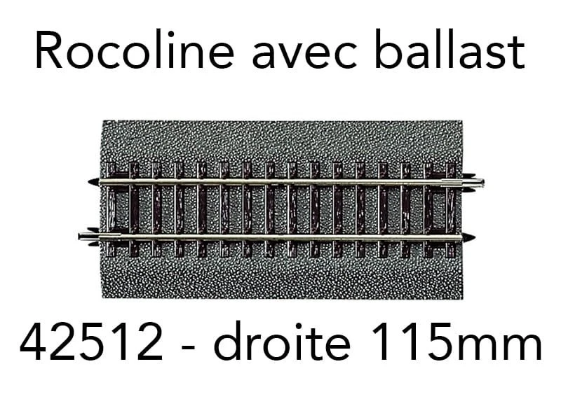 ROCO Rail droit G½ 115 mm Rocoline ballast souple - HO 1/87 - ROCO 42512 - Photo 1/1