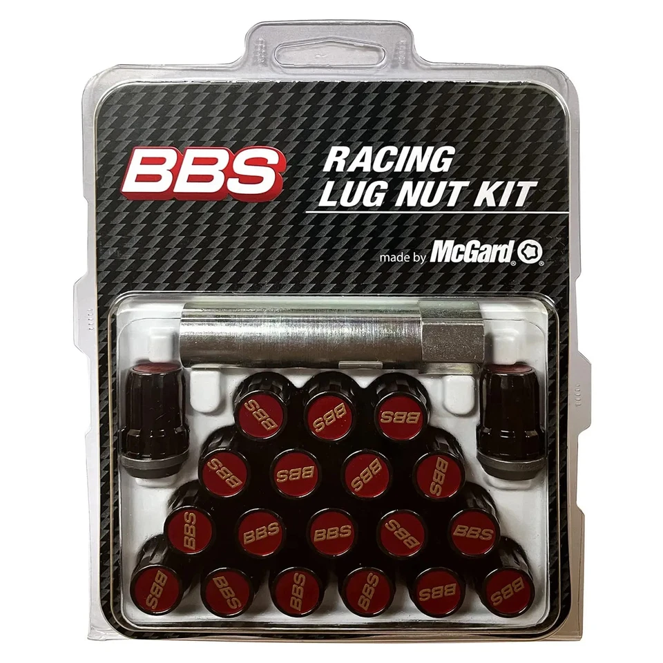 BBS Racing Lug Nut Kit Black×Red M12×1.5 From Japan PLGM15BKR - Image 1 of 1