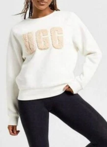 UGG Women's Madeline Fuzzy Logo Crewneck Sweatshirt, Size L - Picture 1 of 3