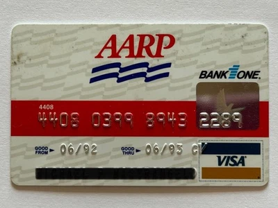Tarjeta de crédito AARP▪️Caducada en 1993▪️Bank One▪️Vintage▪️Coleccionable Foto 1 de 2