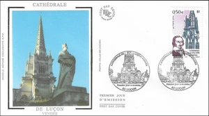 Historic District Bourgneuf de Luçon Cathedral in France FDC Silk Cover 2004 - Picture 1 of 1