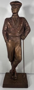 Vintage Austin 1989 Bronze Tone Sculpture 16" Male Golfer Signed A. Danel - Picture 1 of 6