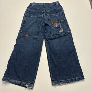 Vintage JNCO Jeans Kids Youth Size 10 Baggy Skater Wide Leg Design Both Sides - Picture 1 of 20