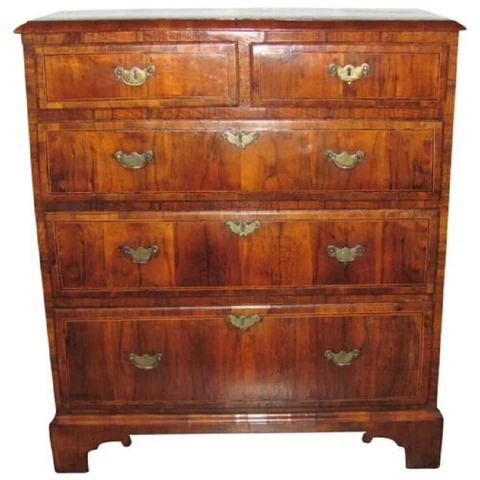 Antique English Walnut George II Chest of Drawers Circa 1730 Cover