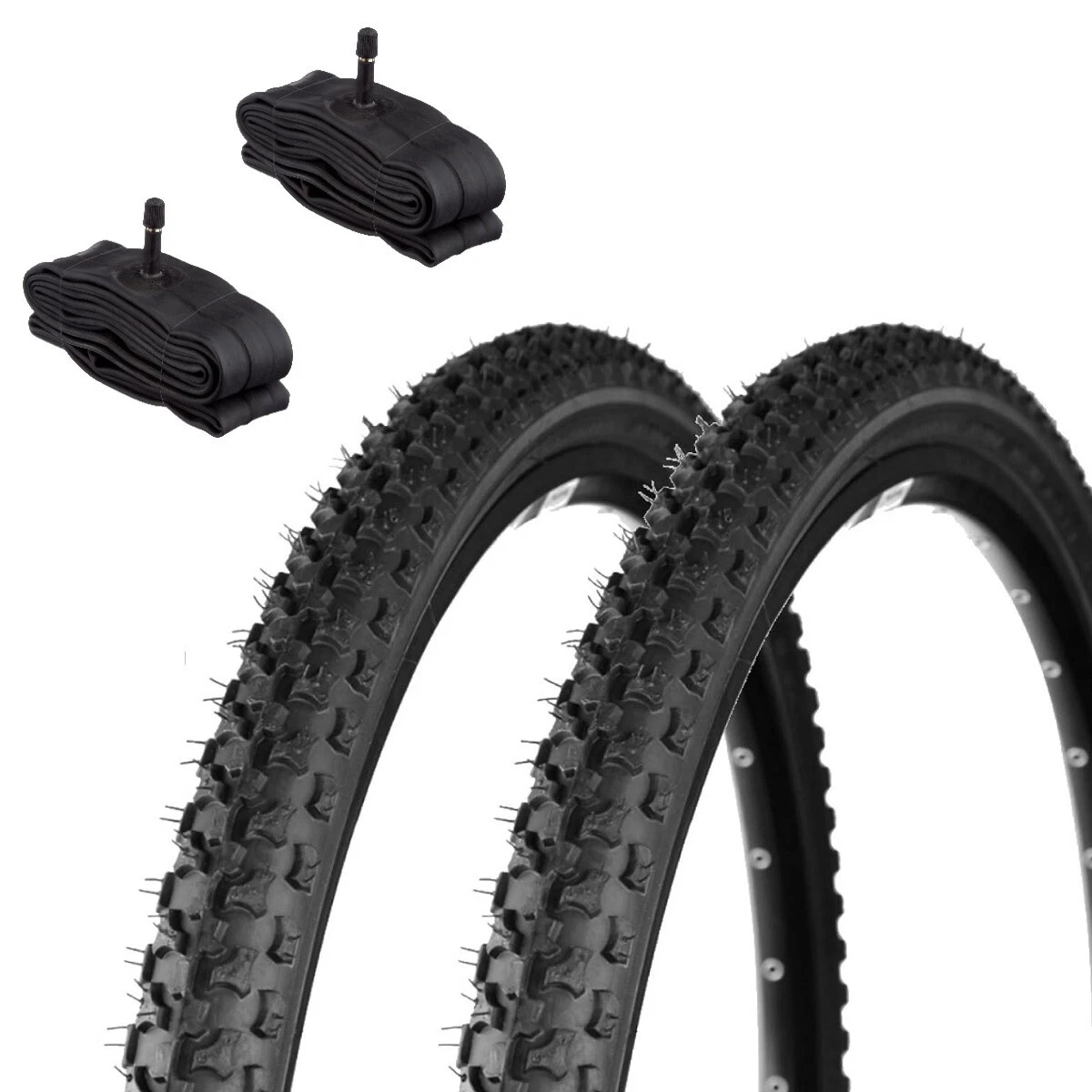 2 Neumáticos 26 X 1 1/2 (35-584) + 2 Cámaras - Cubiertas Negras Deestone Para Bicicletas Vintage Tipo Holanda