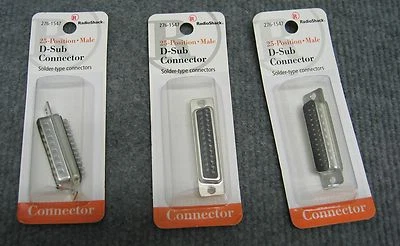 RADIOSHACK 276-1547 25-POSITION MALE D-SUB CONNECTOR SOLDER TYPE CONNECTORS - Image 1 of 2