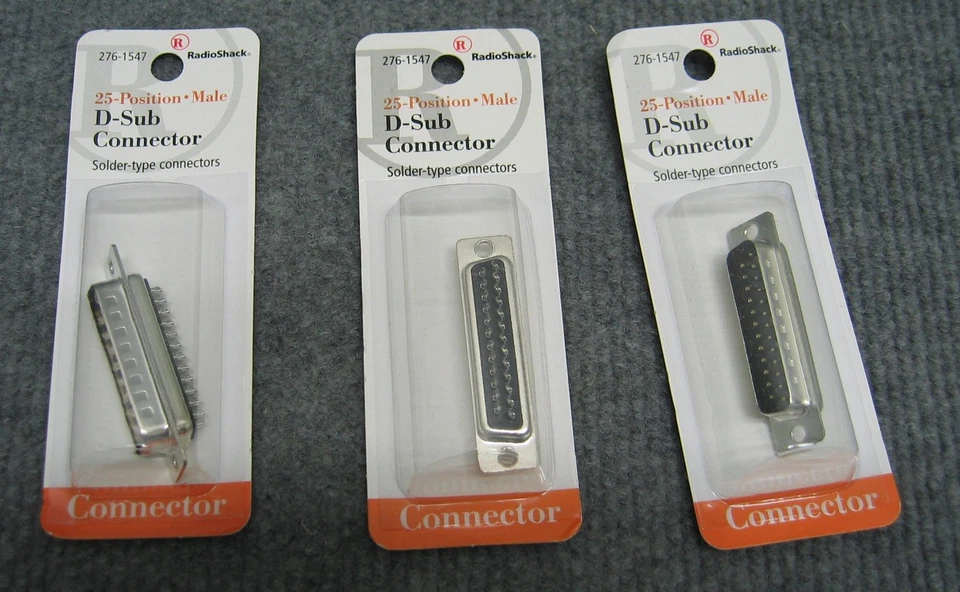 RADIOSHACK 276-1547 25-POSITION MALE D-SUB CONNECTOR SOLDER TYPE CONNECTORS - Image 1 of 2
