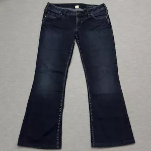 Jeans argento donna blu denim Pioneer vita bassa bootcut gamba lavaggio scuro taglia 31/33 - Foto 1 di 16
