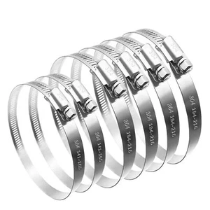 6PCS 304 Stainless Steel Hose Clamp4PCS 10 Inch and 2PCS 8 Inch Duct ClampAdj... - Picture 1 of 6