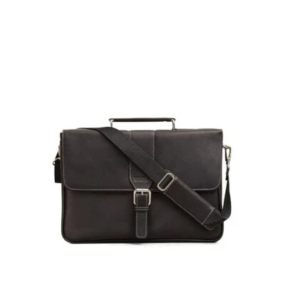 Kenneth Cole Reaction Till Death Do Us Port Maletín de Cuero Negro 525725 ¡Nuevo! Foto 1 de 4