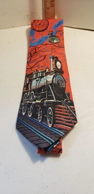 Винтаж 1994 Ralph Marlin "Time Of The Steam Train" ГАЛСТУК - Изображение 1 из 4