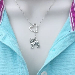 Beautiful PUG Lariat Style Y Necklace. - Picture 1 of 6
