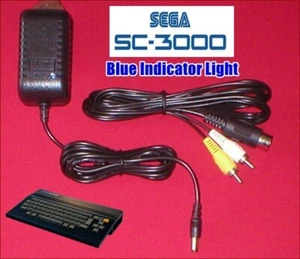 Fuente de alimentación adaptador de CA 9V con luz LED y cable AV para sistema Sega SC-3000 NUEVO - Imagen 1 de 2