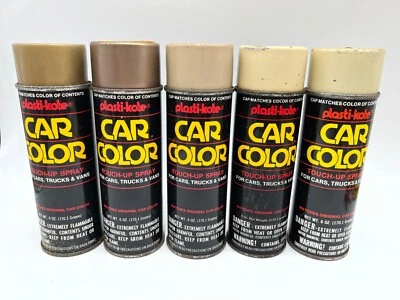Vintage 1980s Plasti-Kote Car Color Tans, Beige, Gold Touch Up Spray Paint Lot - Image 1 of 4