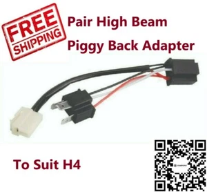 2 Piggy Back Adapter H4 for High Beam Wiring Adaptor Inline H4 Splice Adapter - Picture 1 of 3