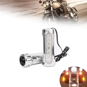 Motorcycle 1.25'' Highway Bar Switchback LED Driving turn signal light Chrome - Picture 1 of 8